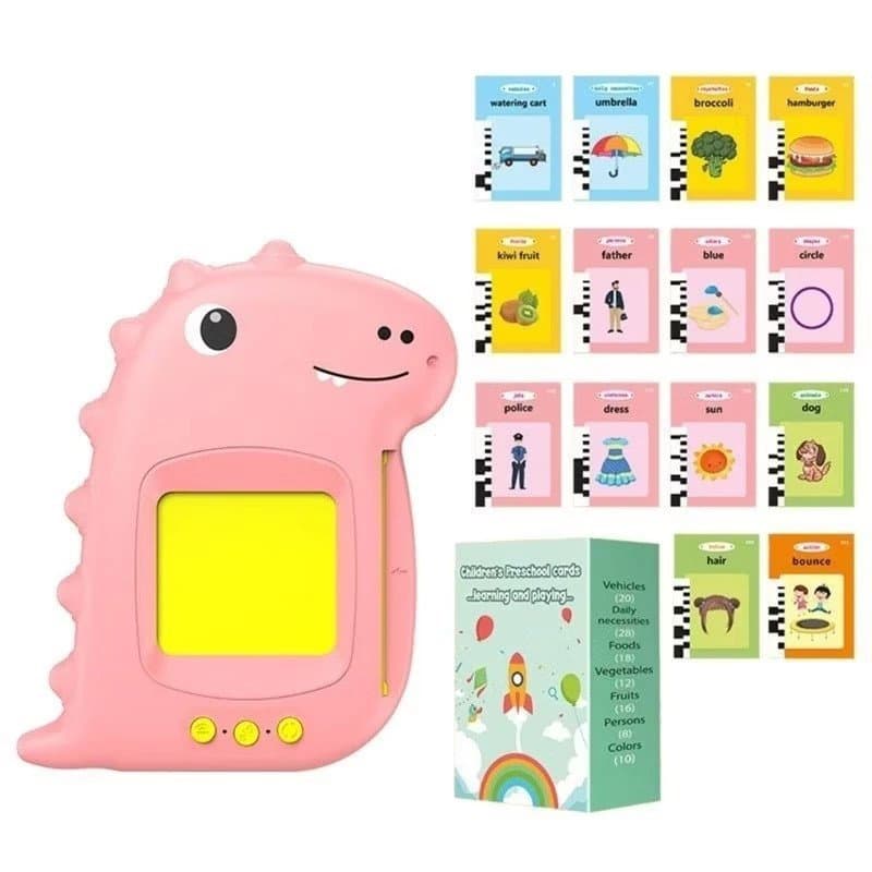 Brinquedo de Cartão Sonoro para Crianças - Inglês e Português - Dinossauros - Hemiplegia - Autismo - Alfabetização - Cer