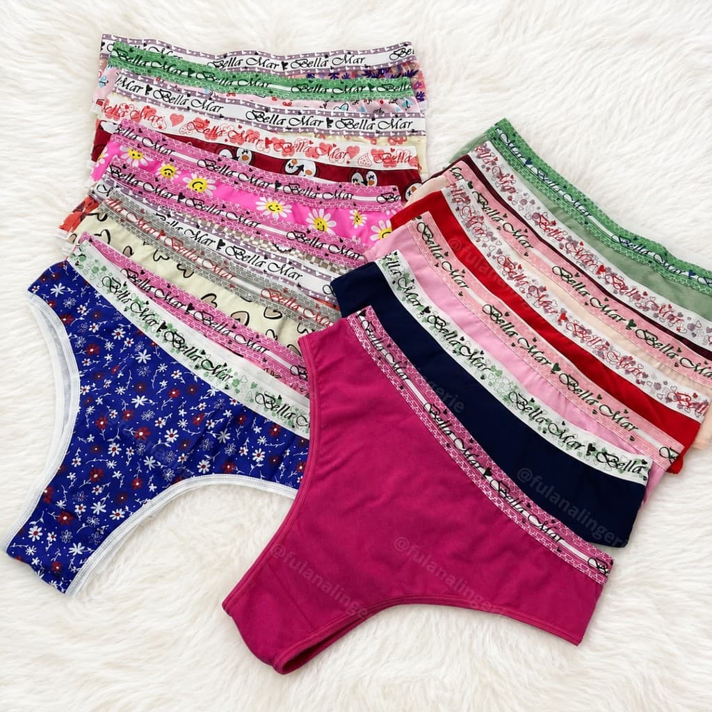 KITs Calcinha Algodão Cotton Cós Alto Tanga Conforto - Julia