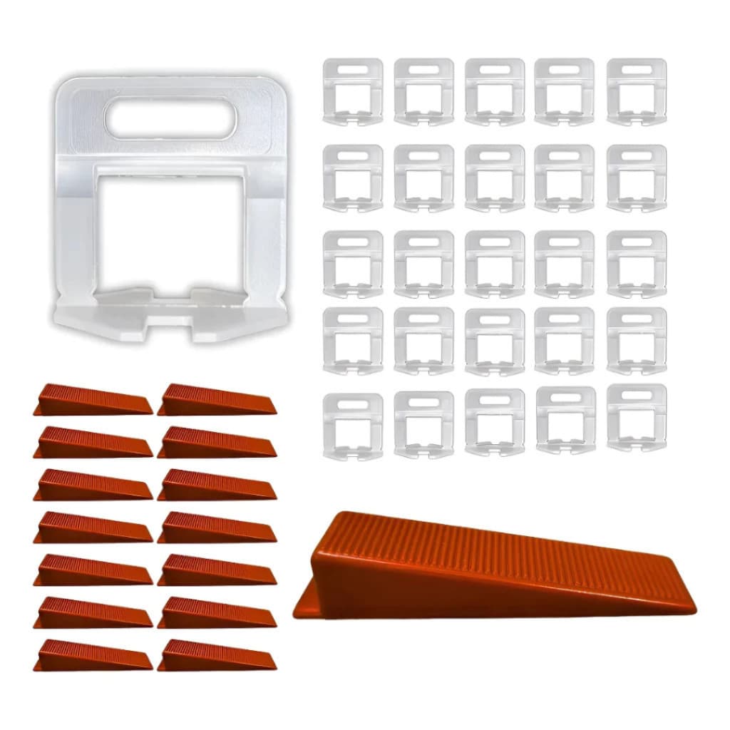 Kit Espaçadores e Cunhas Luatek 1.0/1.5/2.0mm Para Nivelamento de Piso 100pcs