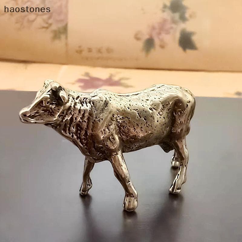 Gado De Latão Pequenos Ornamentos Miniaturas Estatuetas Decoração De Mesa Animais Estátua Ornamento Casa