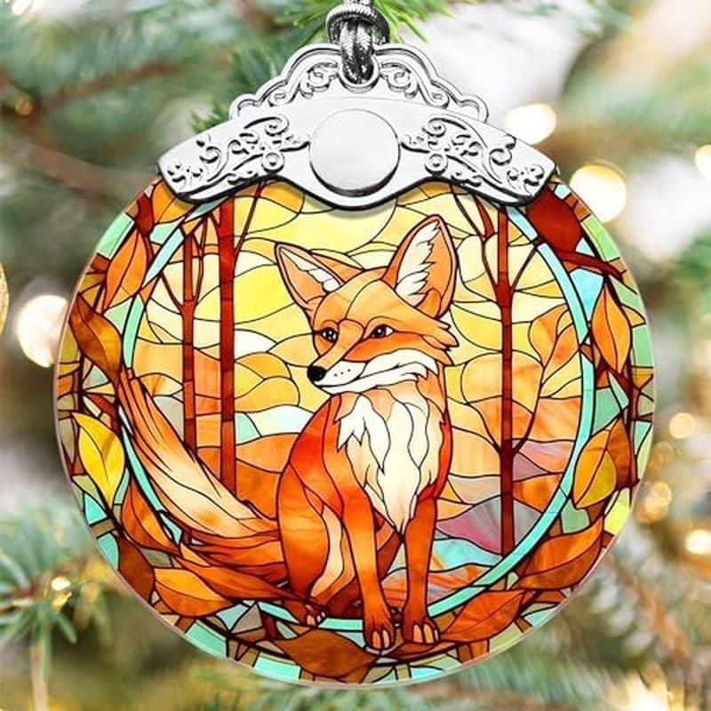 Enfeite De Natal De Elefante-Decoração Suspensa De Vitral Para Árvore De Férias , De Casa-Ideia De Troca De Presente