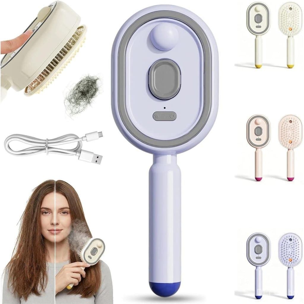 Escova a Vapor Elétrica, Nova Escova Alisadora a Vapor 2026, Escova a Vapor Elétrica Portátil para Cabelo, Pente Quente