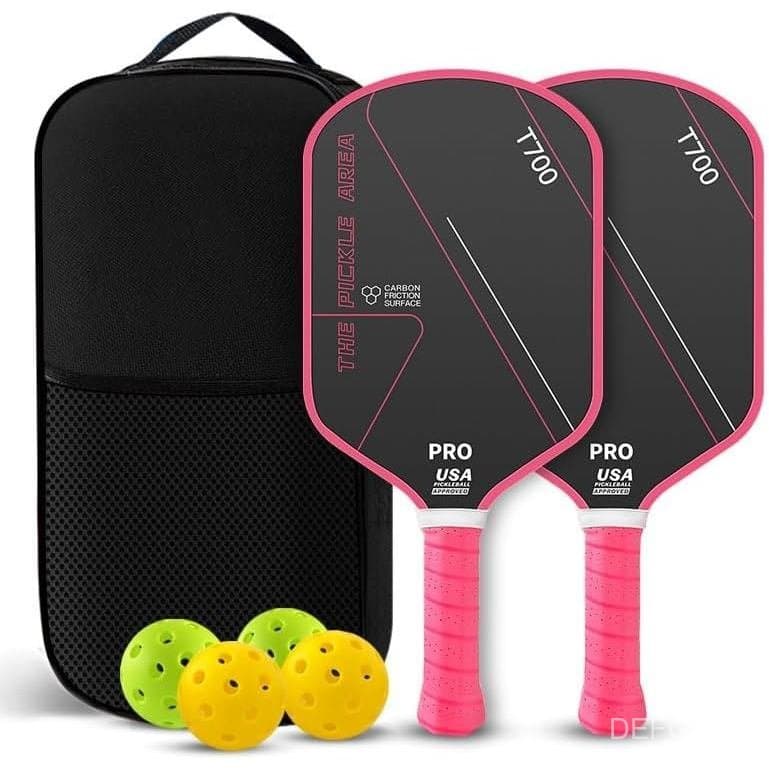 Conjunto de Raquetes de Pickleball PROPickleballPaddleSet – Superfície de Fibra de Carbono T700 – Aprovado pela USAPickl