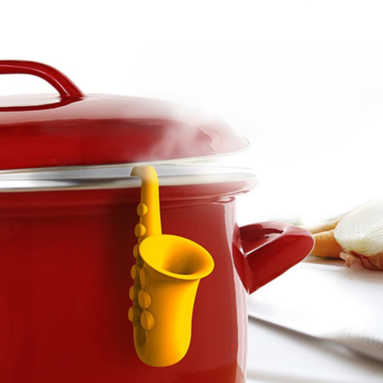 Utensílios de cozinha criativos chifre saxofone forma Silicone pote tampa alta prevenção derramamento pronto estoque