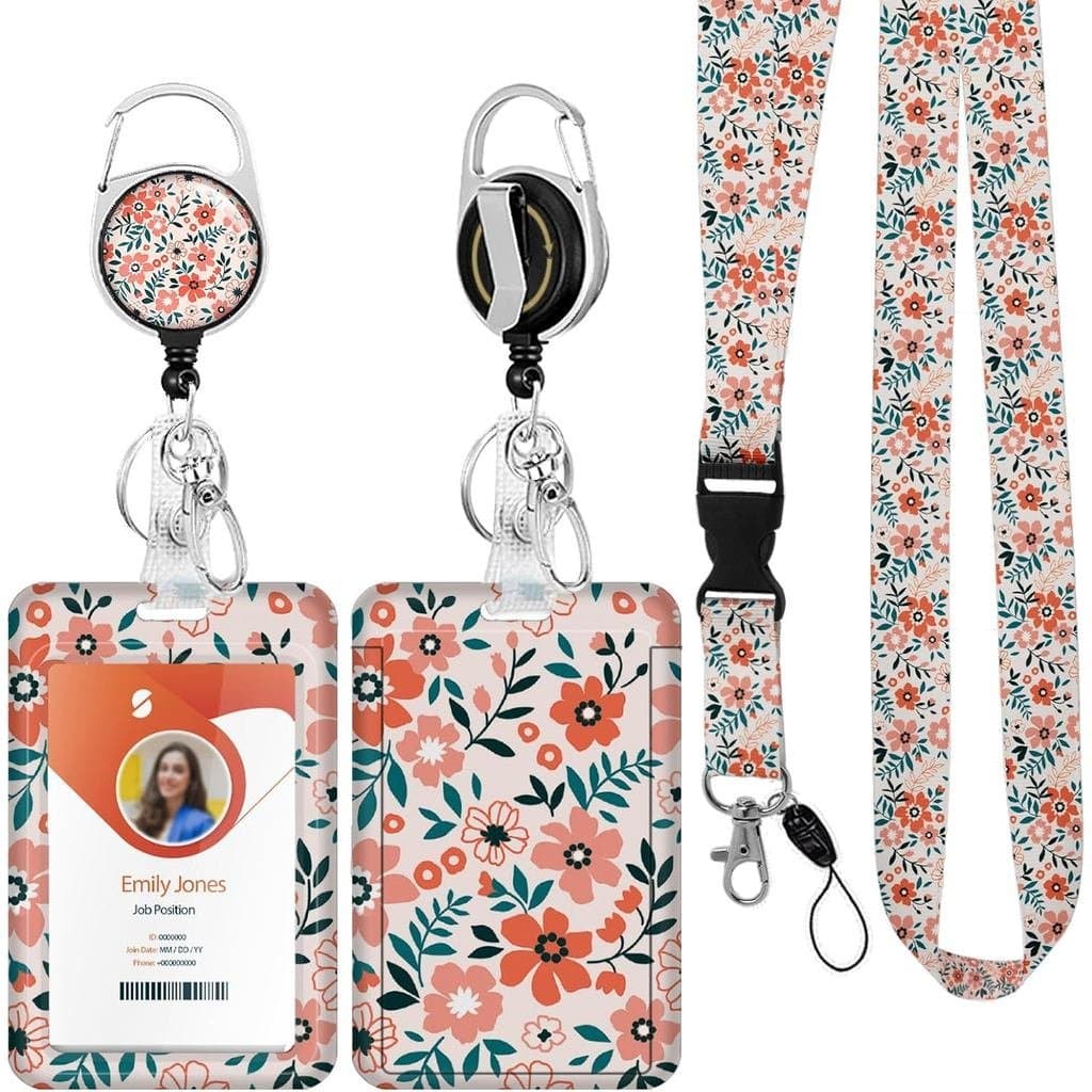 Porta-crachá com cordão, porta-crachás retráteis com alça de pescoço destacável, com carretel para e porta-crachá