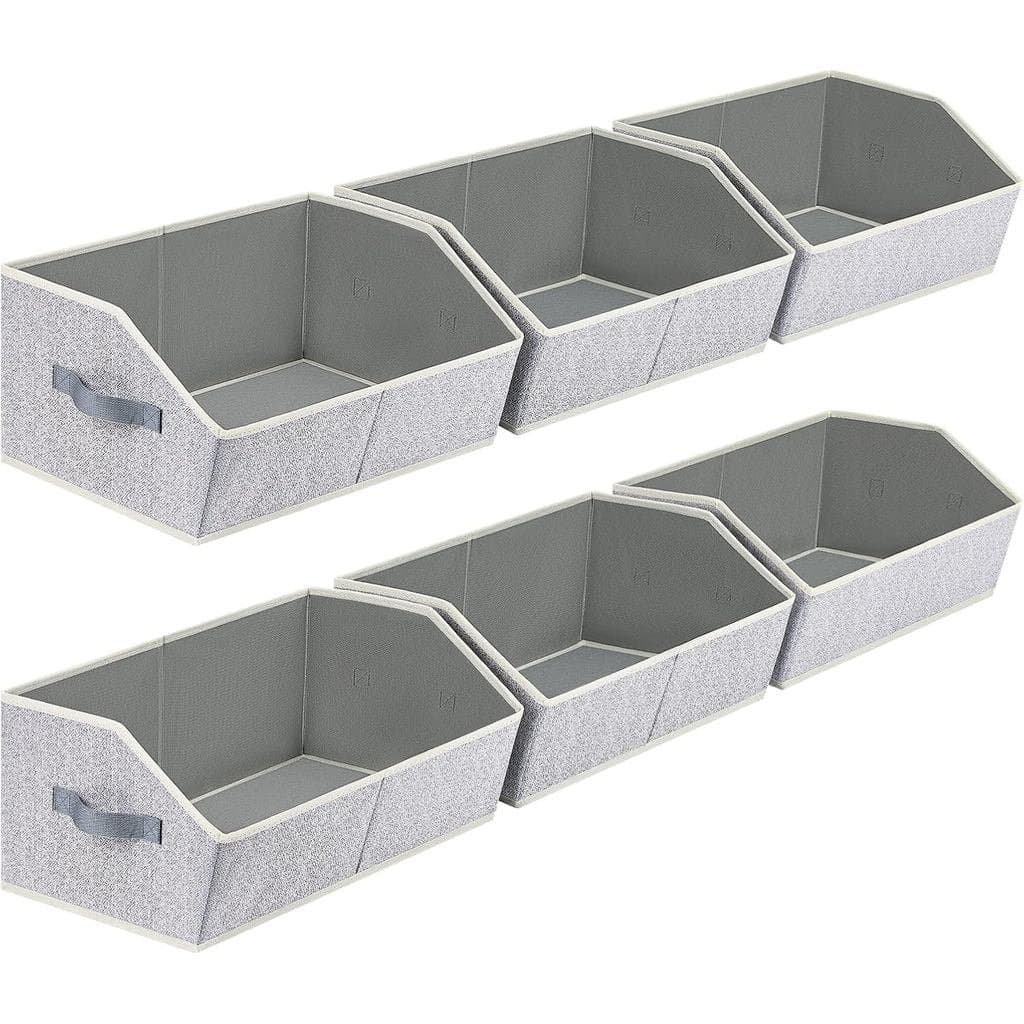 Organizadores de Armário Homsorout, 6 Peças - Organizador de Prateleira Grande com Alças, Caixas de Armazenamento em For