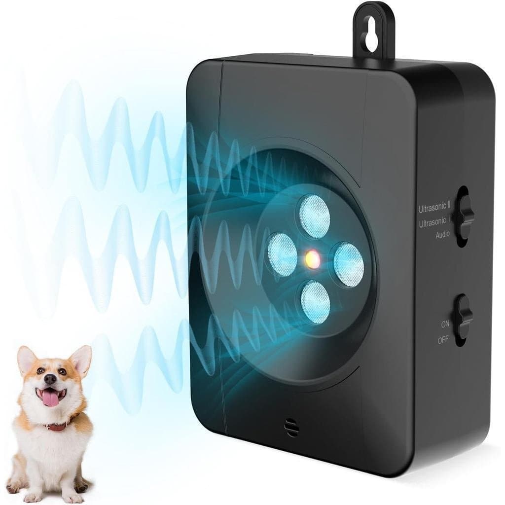 Supressor de latidos de cães, alcance de 55 pés, recarregável, com 3 modos de operação ultrassônicos, adequado para uso.