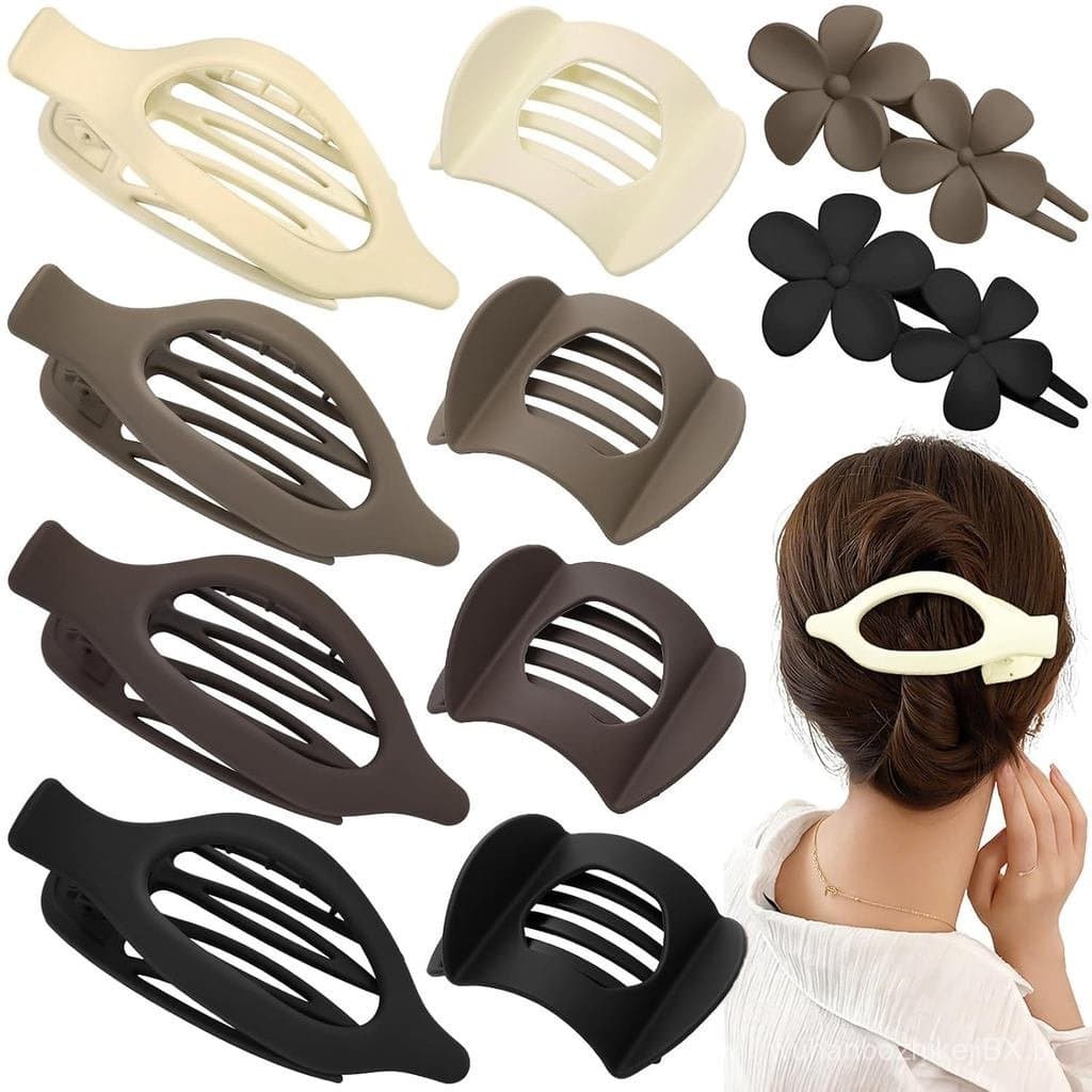 Obeoby 10 Peças de Presilhas de Cabelo Planas para Mulheres, 3 Estilos de Presilhas Francesas Planas para Cabelos Finos