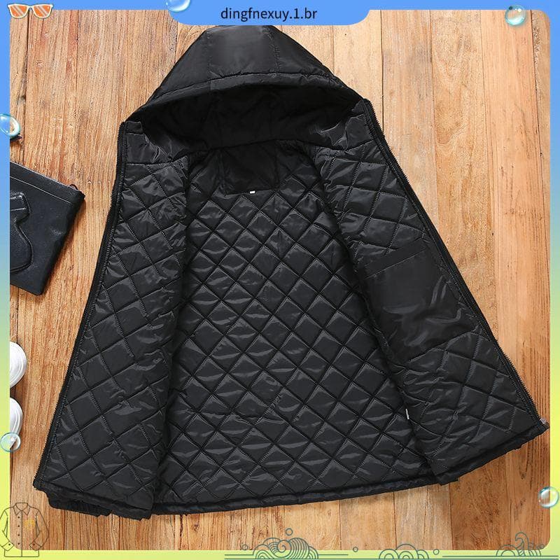 Casaco masculino outono inverno engrossado solto na moda tamanho grande cor sólida Casual algodão casaco jaqueta All-Mat