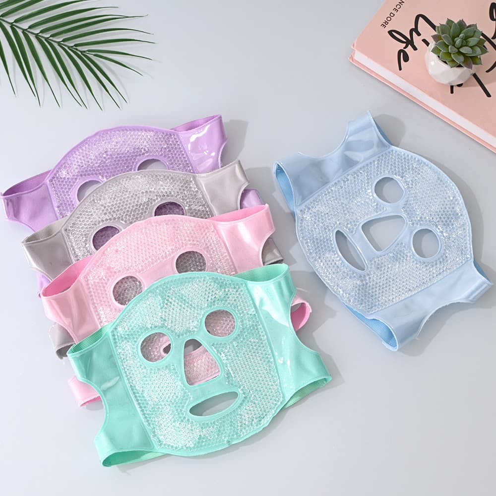 Máscara de compressa fria, máscara de compressa fria para os olhos, bolsa de gelo para aplicação facial, ferramenta de r