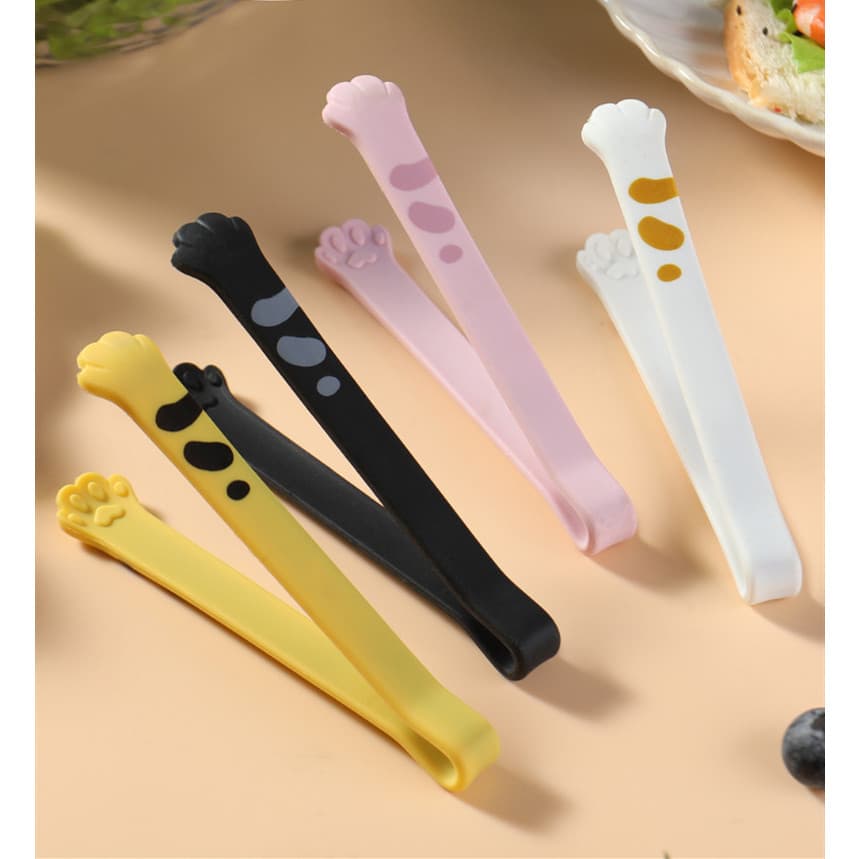 Clipe de lanche de comida de Silicone em forma de garra de gato | Utensílios de churrasco Pinças para cubos de gelo Pinç