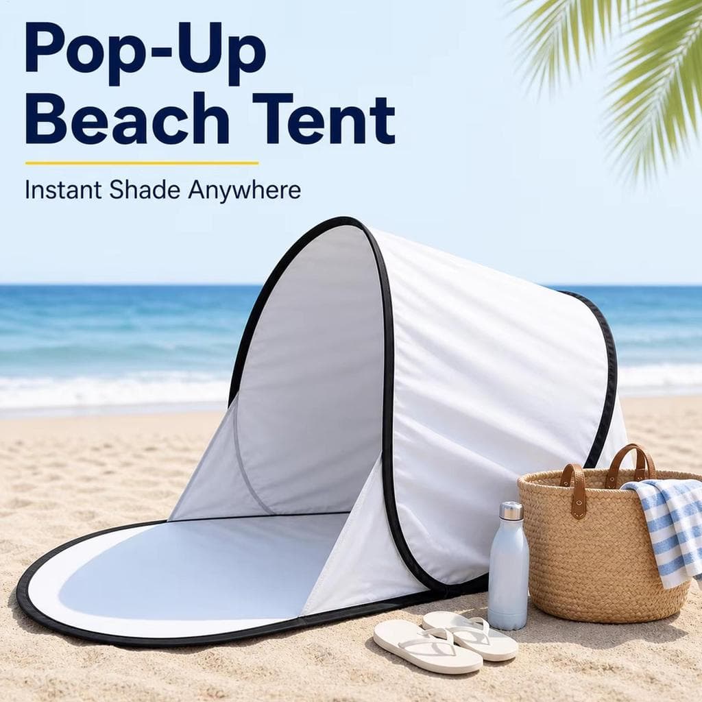 Barraca De Praia Pop-up Com Saco De Armazenamento Ao Ar Livre Portátil Guarda-Sol Automático Proteção UV Acampamento Piq