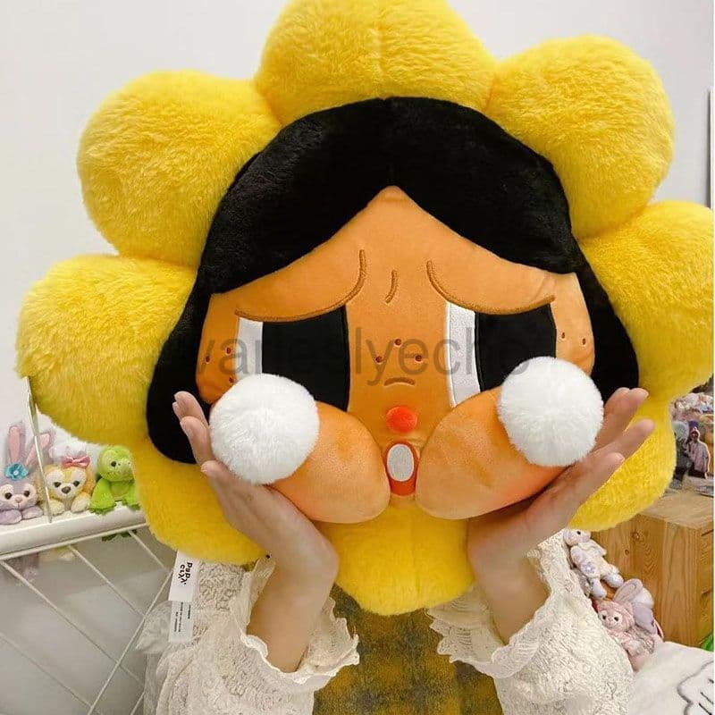 Travesseiro De Pelúcia De Flor De Bebê Chorando , Almofada Fofa De Sol Tímido Para Presente De Decoração De Sofá-Cama