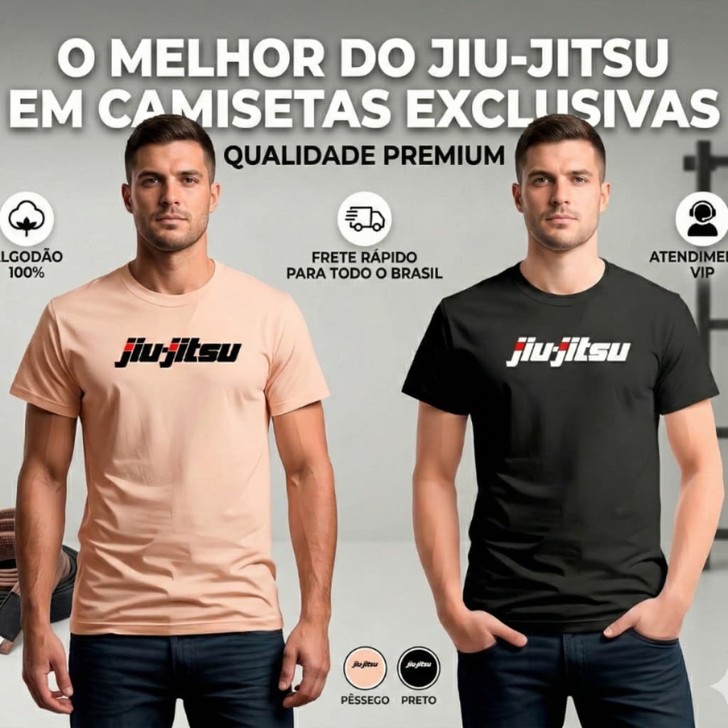 Camiseta Jiu Jitsu Masculina Algodão Treino Academia Casual Esportiva Envio Rápido