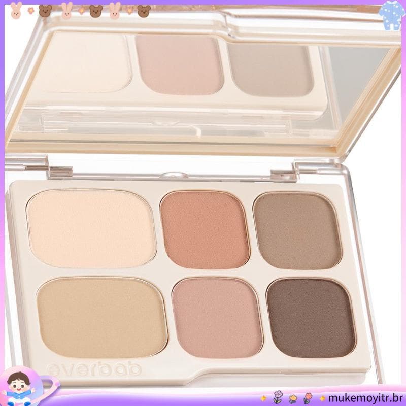 Sombra para os olhos CPEVERBAB Abella Su Matte Paleta de sombras de seis cores Paleta multifuncional iluminando contorno