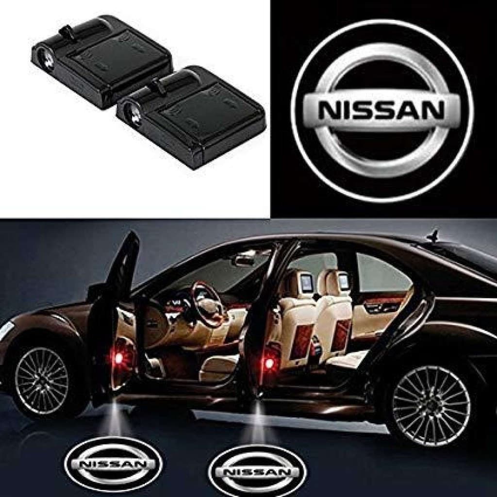 2 Peças de Luz de Boas-Vindas LED para Porta de Carro NISSAN, Projetor LED Sem Fio Universal para Porta de Carro, Acessó