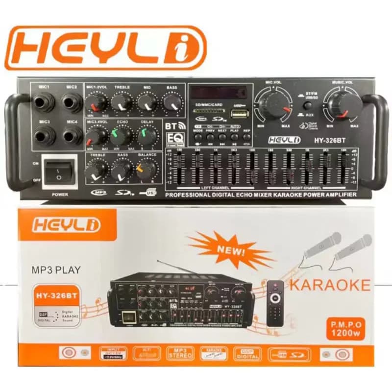 Super Amplificador 1200W BIVOLT POTENTE Bluetooth 2 Canais COM Equalizador BT FM USB TOP
