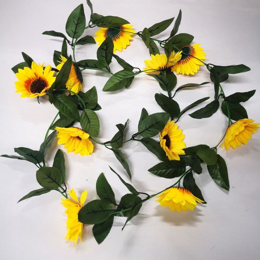 Corrente De Girassol Artificial 2M De Cordão Flor Decoração Casamentos, Arranjo Decorar Festas Enfeite Decorativos