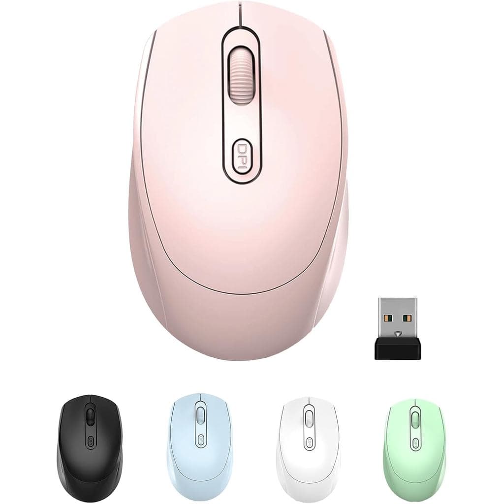 ONE-UPMouse Sem Fio, 2.4G, Silencioso, para Computador, Receptor USB Nano para Laptop, Chromebook, Mac, Windows e Trabal