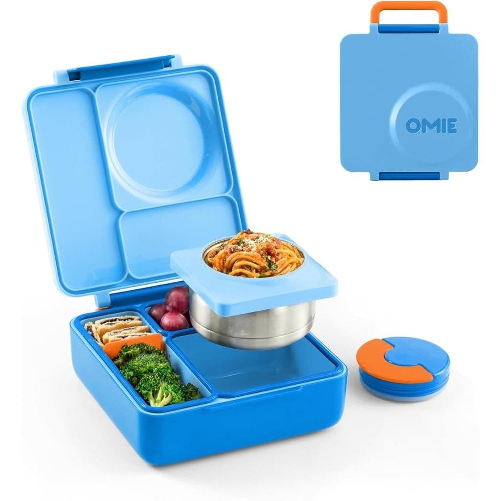 OmieBox – Caixa de Almoço com 3 Compartimentos + Caixa Isolante para Alimentos – À Prova de Vazamentos e Isolada – Duas