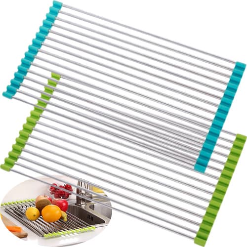 Escorredor Flex Inox/Silicone 52x30cm - Verde