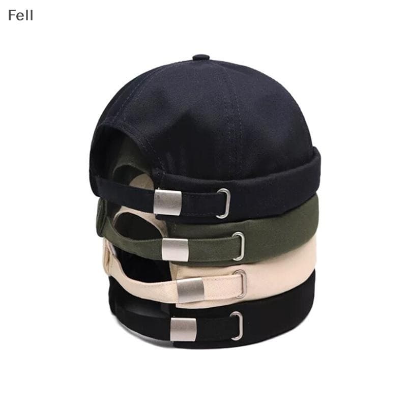 [Fel] Boné de Beisebol Vintage com Padrão de Caveira Hip-Hop, 100% Algodão, Sem Aba, Ajustável, Mais Vendido YPK4
