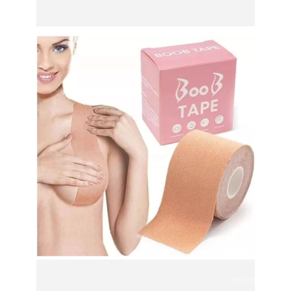 Sutiã Adesivo Boob Tape Levanta Seio Fita Invisível peito Rolo 5 metros resistente a agua e suor