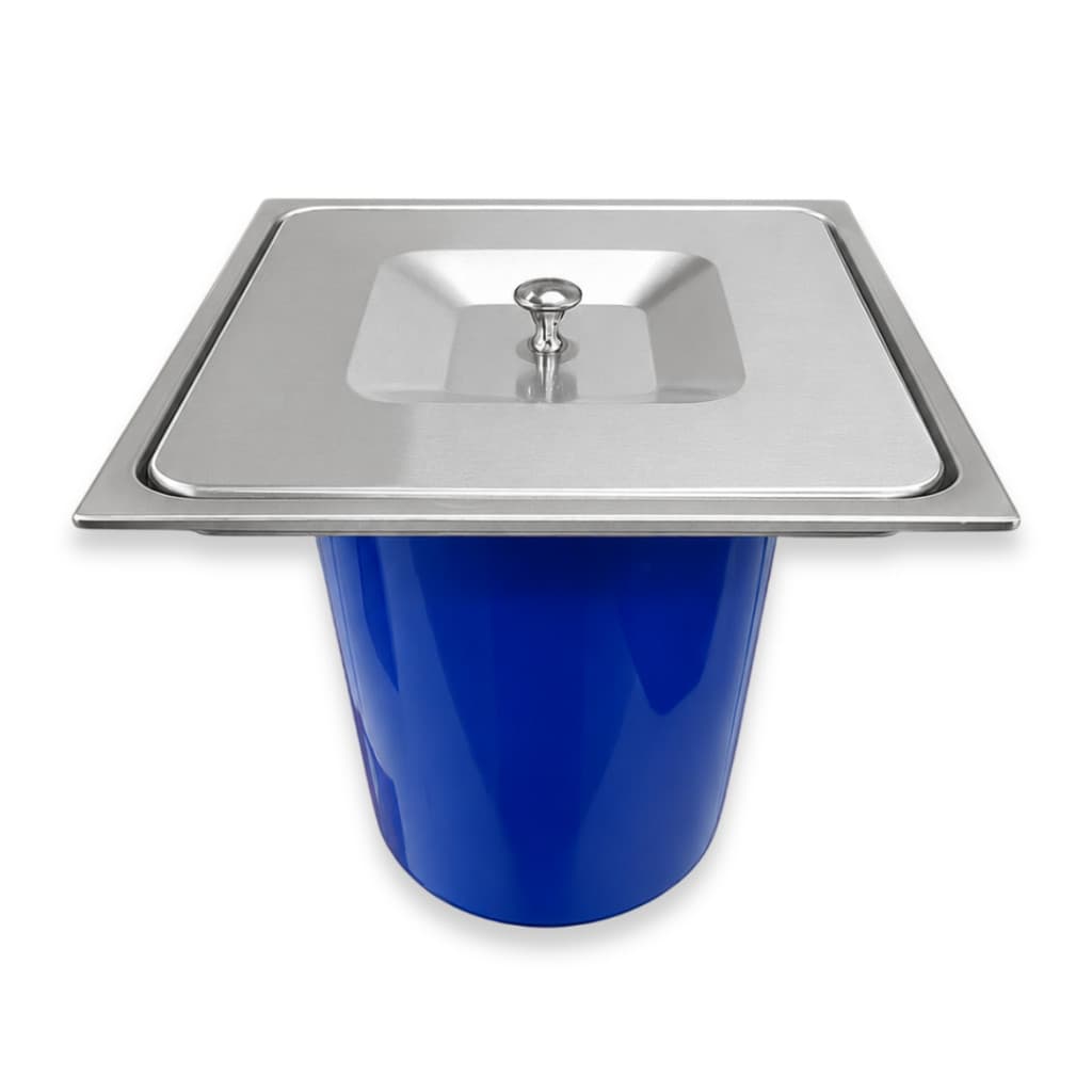Lixeira Quadrada Embutir Pia Bancada Inox Escovado 5L Nova