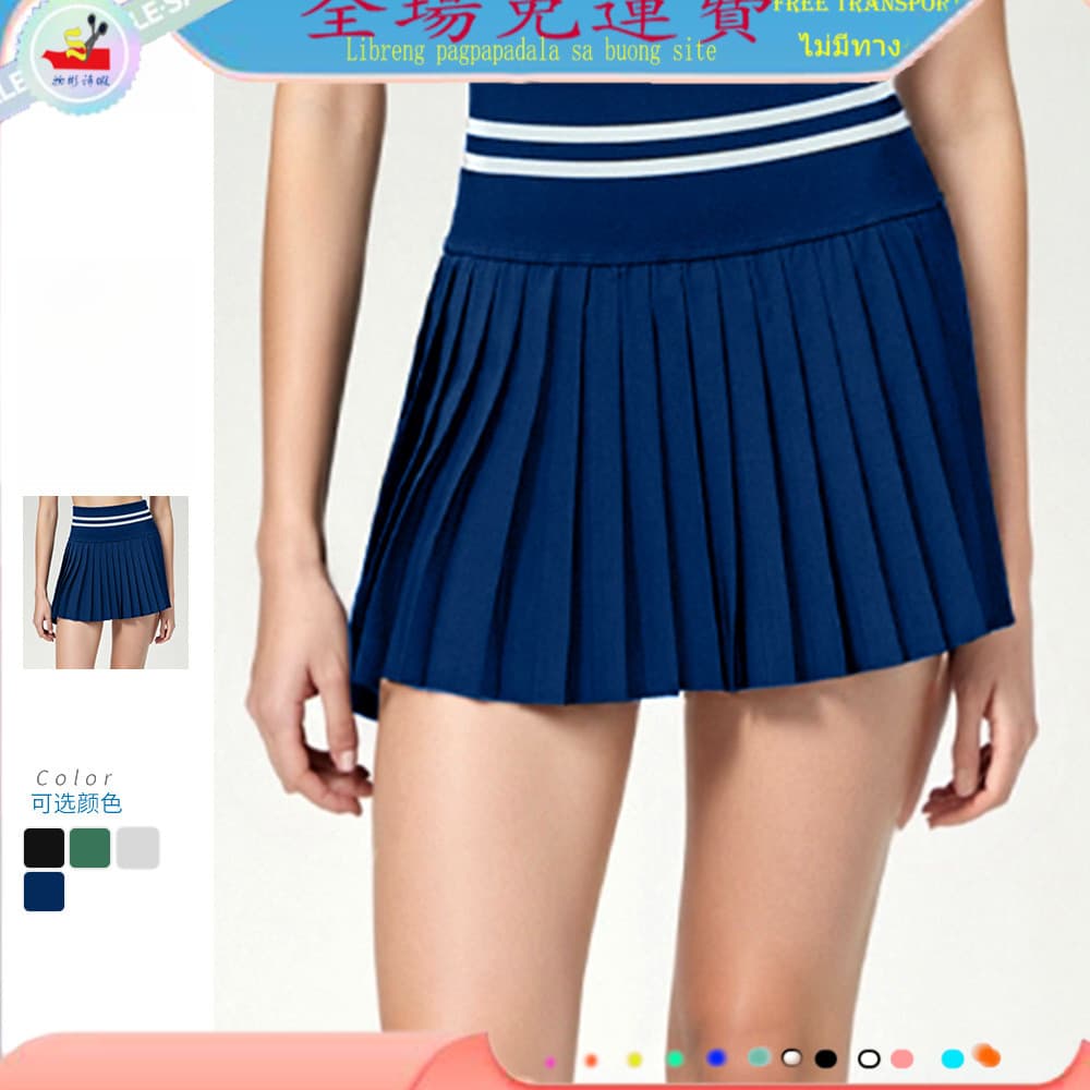WSX forro Shorts esportes tênis saia de cintura alta esportes saia curta feminina de secagem rápida plissado Hakama Anti