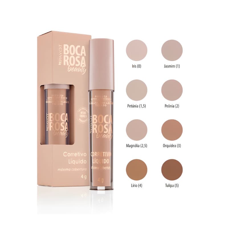 Corretivo Líquido Boca Rosa Beauty by Payot – Alta Cobertura, Longa Duração