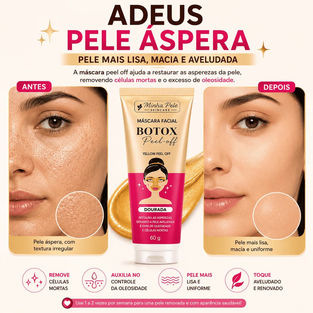 Mascara Facial Botox 50g Peel off pele aveludada sem oleosidade