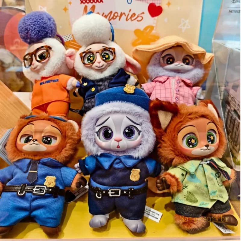 15cm Zootopia Pel煤cia Surpresa Blind Box Judy Hopps Nick Wilde Dawn Bellwether Chaveiro Presente