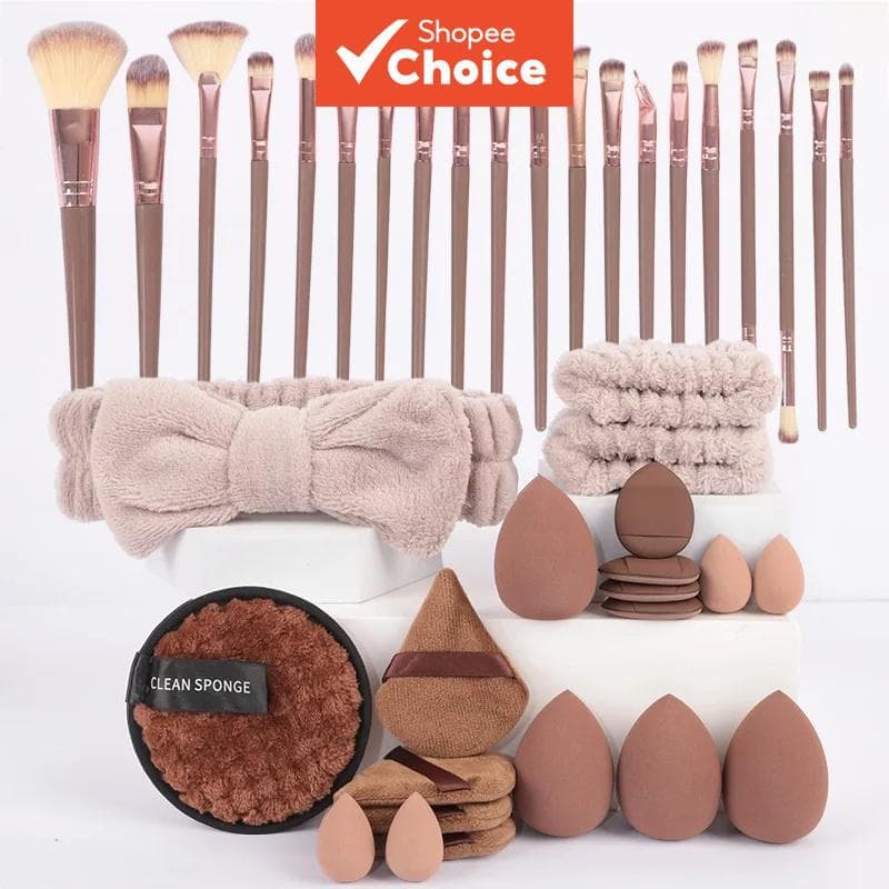 Conjunto De Ferramentas De Maquiagem Tudo Em Um , 40 Ou 42 Peças , Pincéis , Esponjas , Almofadas , Rosto Inteiro Para I