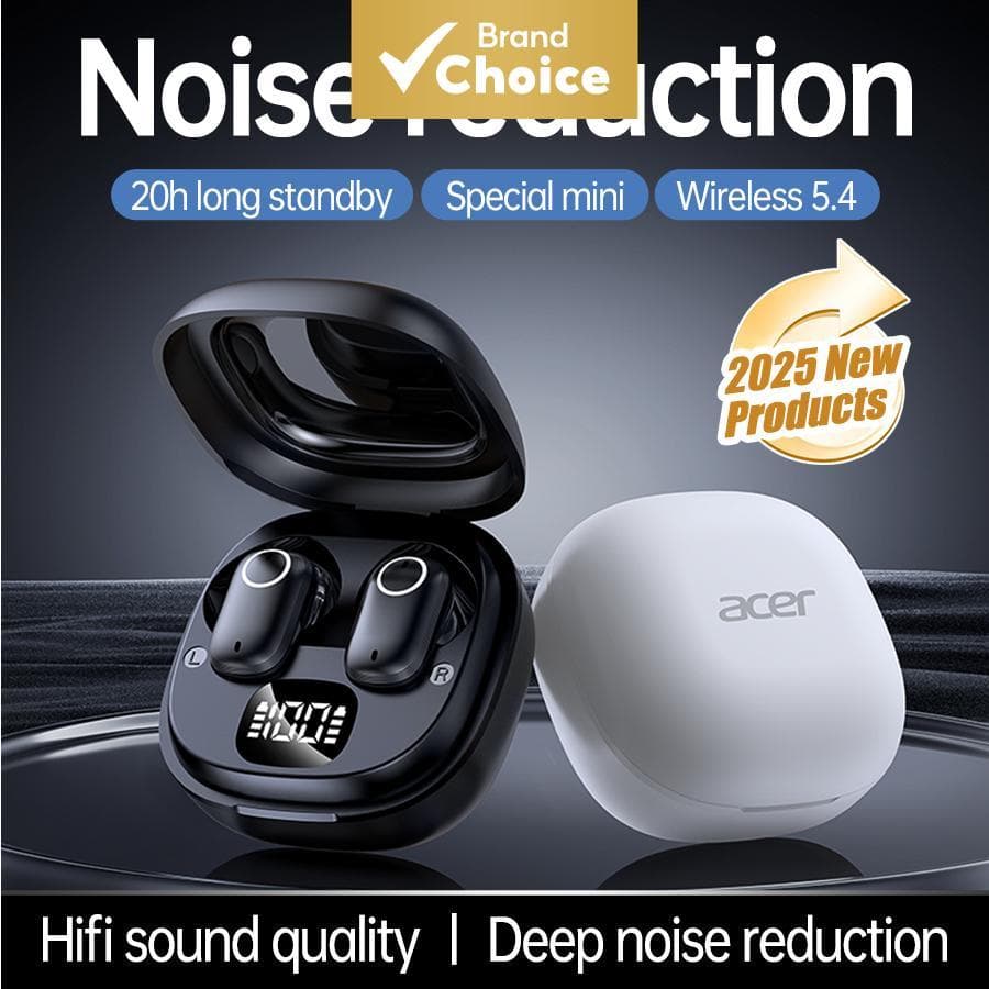 Fones de Ouvido Acer OHR501 TWS Sem Fio, Fones Intra-Auriculares, Drivers Dinâmicos, Fone de Ouvido Ultra-Leve 44g, 20h