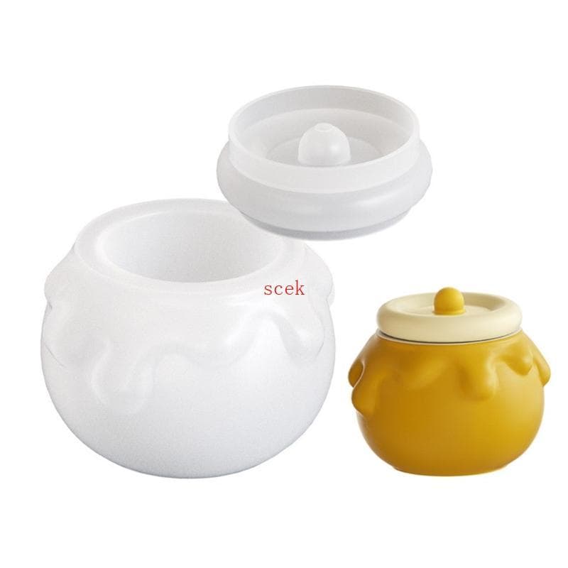 Molde Frasco Silicone scek Tampa, Cimento, Gesso, Resina, Vasos Flores, Caixa Armazenamento,