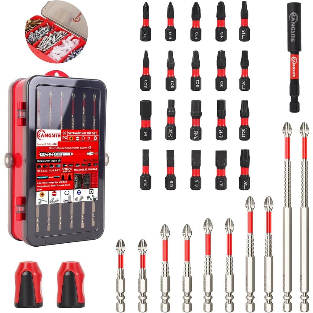 Conjunto de Pontas para Parafusadeira de Impacto 33 Peças |   Conjunto de Pontas Magnéticas para Parafusadeira e Brocas