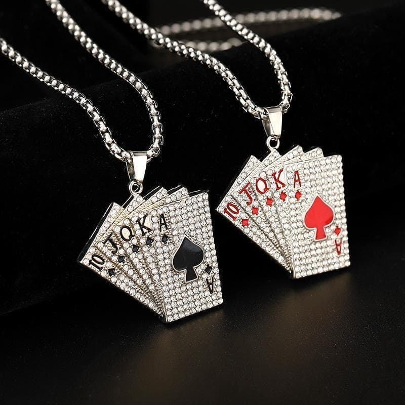 Cartas de jogar com flores casal colar europeu americano Hip-Hop masculino feminino estudantes Hipster personalidade