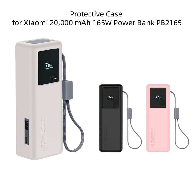 Capa De Silicone Macio De Cor Sólida Para Xiaomi 20000mAh 165W Power Bank PB2165 Protetora
