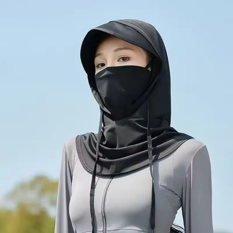 Máscara de Seda 45x40cm UV Protetor Bandana Todas Estações Do Ano Unissex Blindagem Facial P.QIU