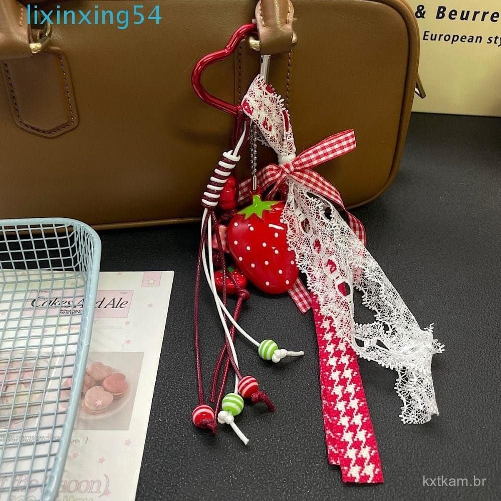 LIXINXING Chaveiro De Morango Riband , Decoração De Bolsa , Amuletos Anti-Perda , Ins