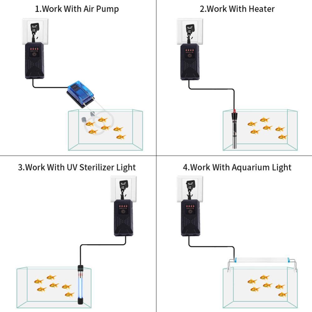 TIK Interruptor De Temporizador Inteligente De Ciclo De 24 Horas Para Luz De Aquário Bomba UV Tomada De Economia De Ener