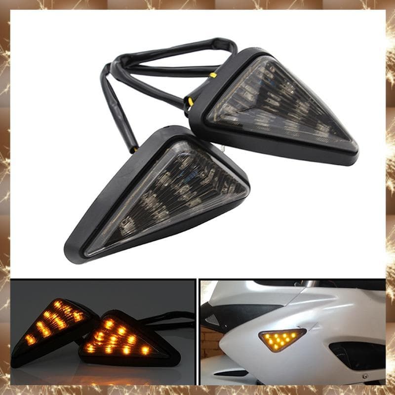 (Div 2 Peças De Luz De Sinalização LED Em Forma De Triângulo De Montagem Embutida , De Mudança De Direção De Motocicleta