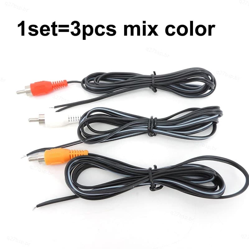 1.5m diy Cabo De Reparo 2pin Carro Rca Macho Vermelho Preto Branco Conector De Áudio Único Vídeo Alto-Falante Extensão F