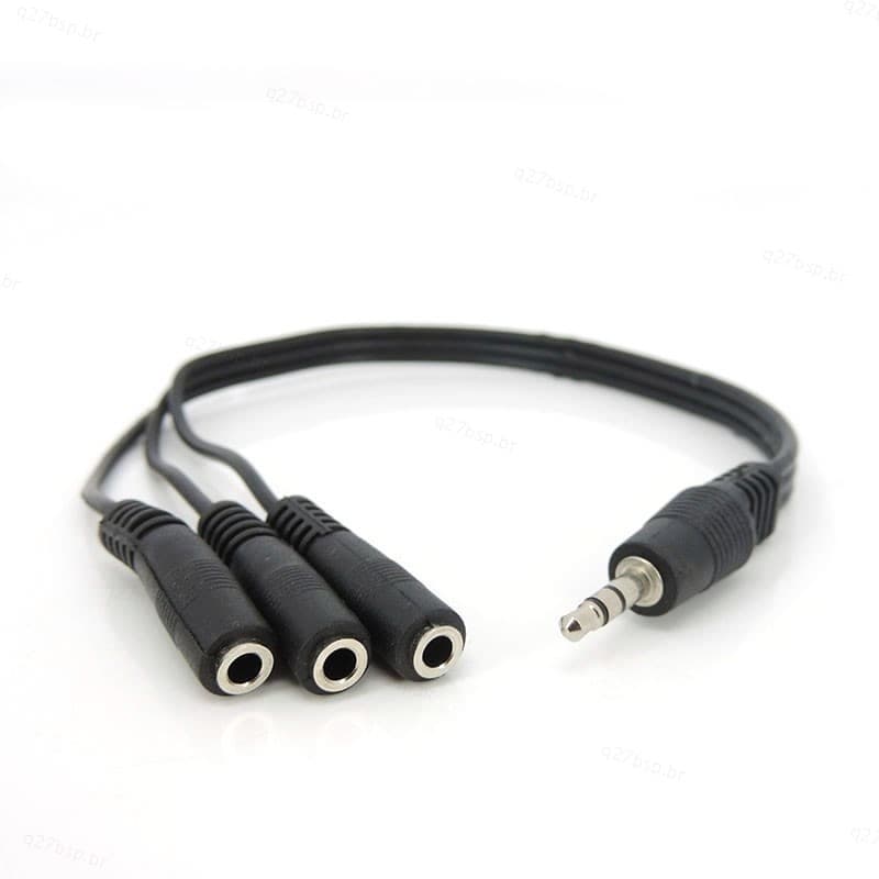 1 Macho Para 3 Fêmeas Cabo Divisor De Áudio 3.5mm 3 Pólos Microfone Cabos Estéreo Fêmea Estender Conector Fio BR27B
