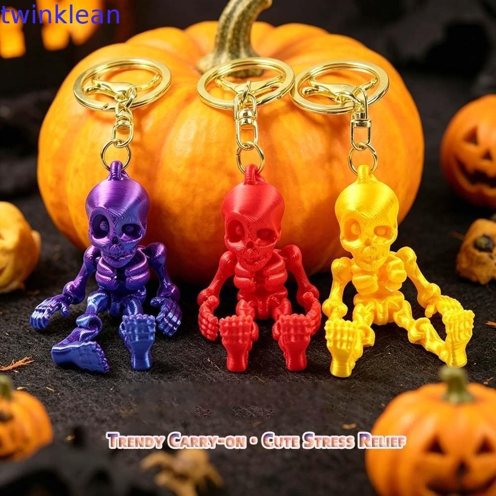 Chaveiro Impresso Em 3D TWINKLEAN , Juntas Articuladas , Impressão 3D , De Esqueleto Articulado , Bordas Lisas