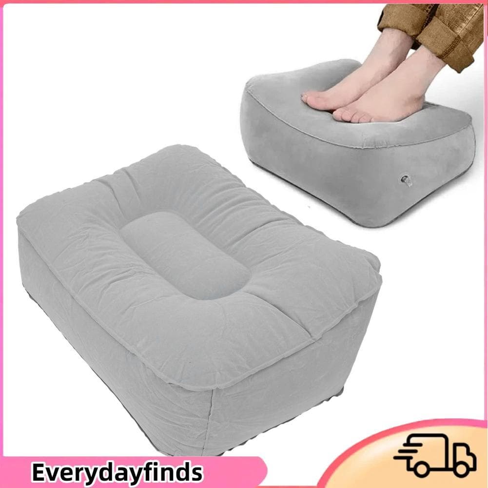 Everydayfinds-br Avião inflável para descanso de pés, multifuncional, pvc, reunindo-se para viagens aéreas, travesseiro