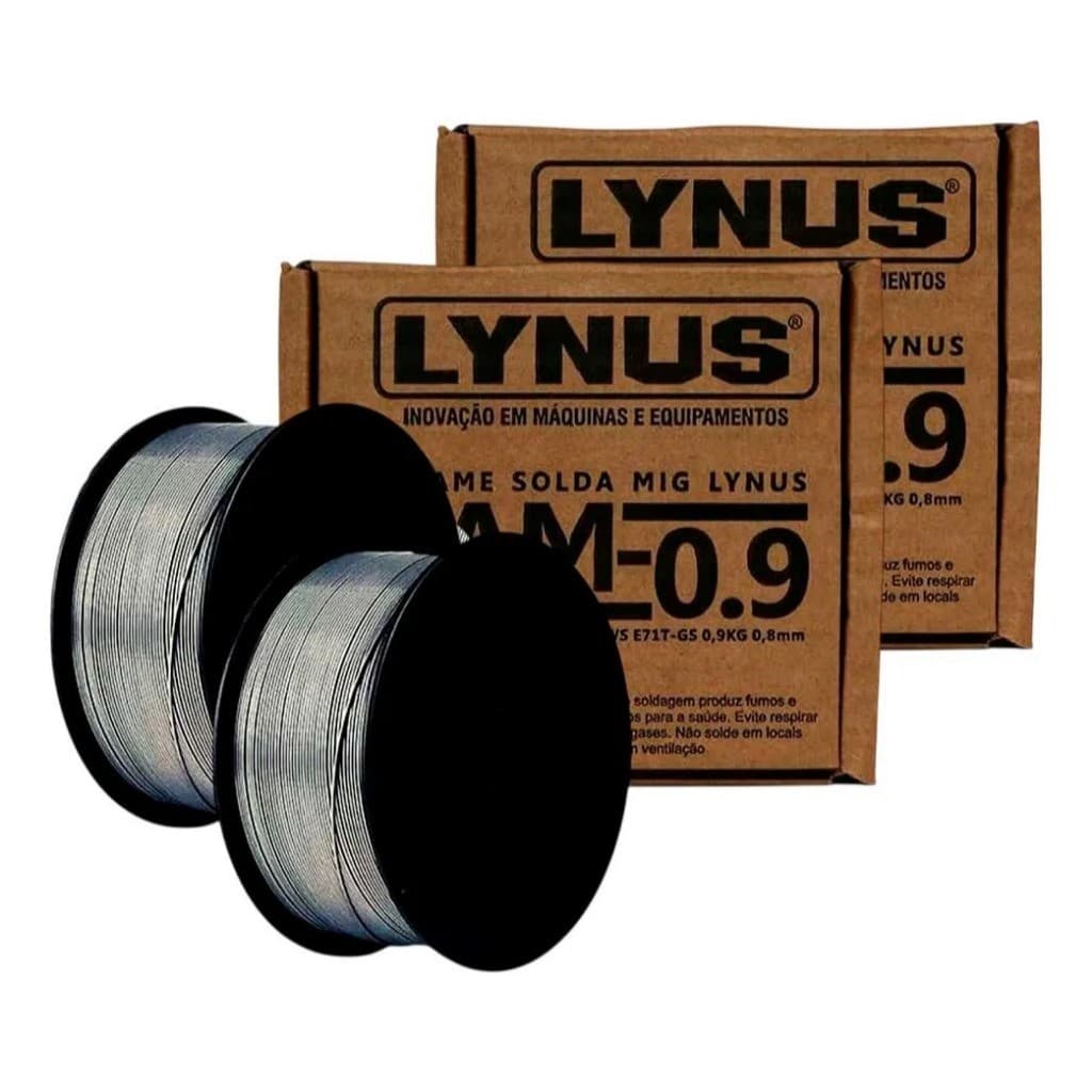 Kit 2 arames de solda lynus sem gás 0.8 mm 0,9