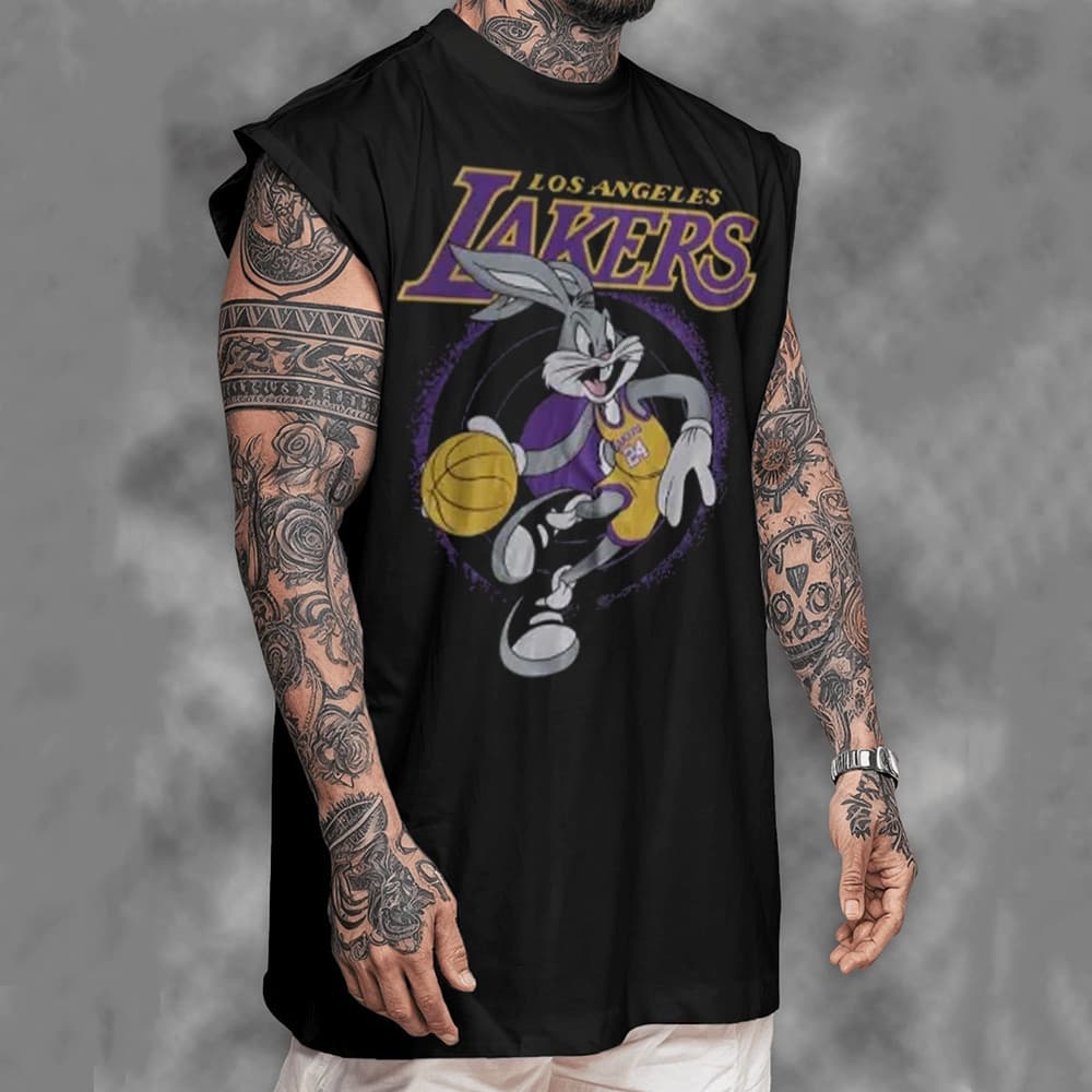 Camisa Regata OVERSIZED Estampa Los Angeles Pernalonga Graphic Lakers Basquete