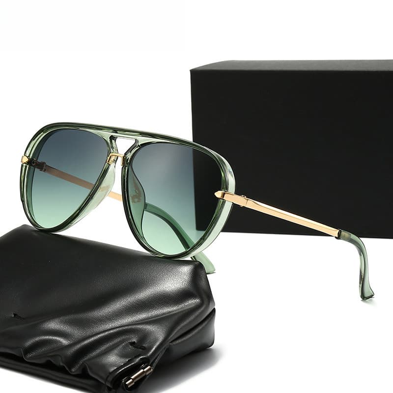 Novos Óculos De Sol Aviador Feminino Versátil Grande Quadro Moda Retro UV400