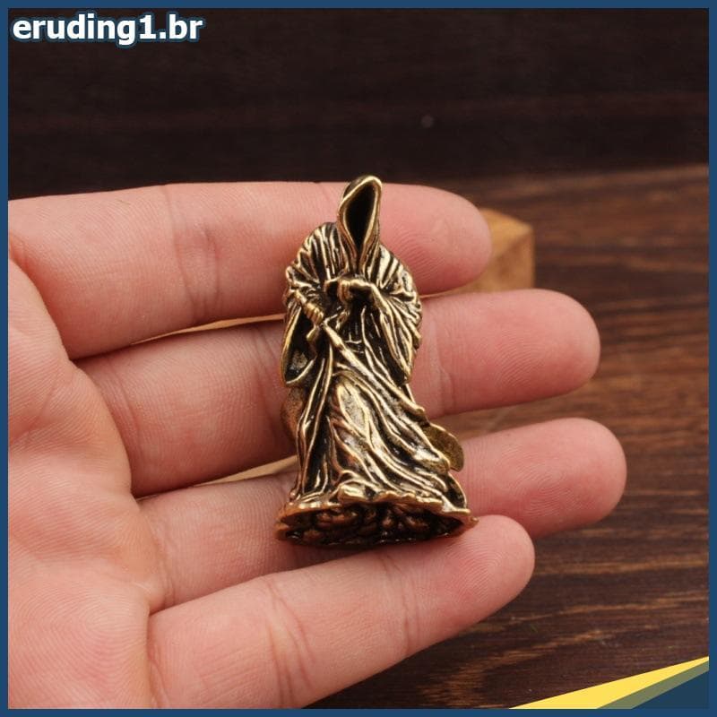 erudi 1/2 Pçs Retro Latão Estátua Da Morte Bla Robe Figuras De Ação Em Miniatura Punk Horror Ornamento Desktop Decoração